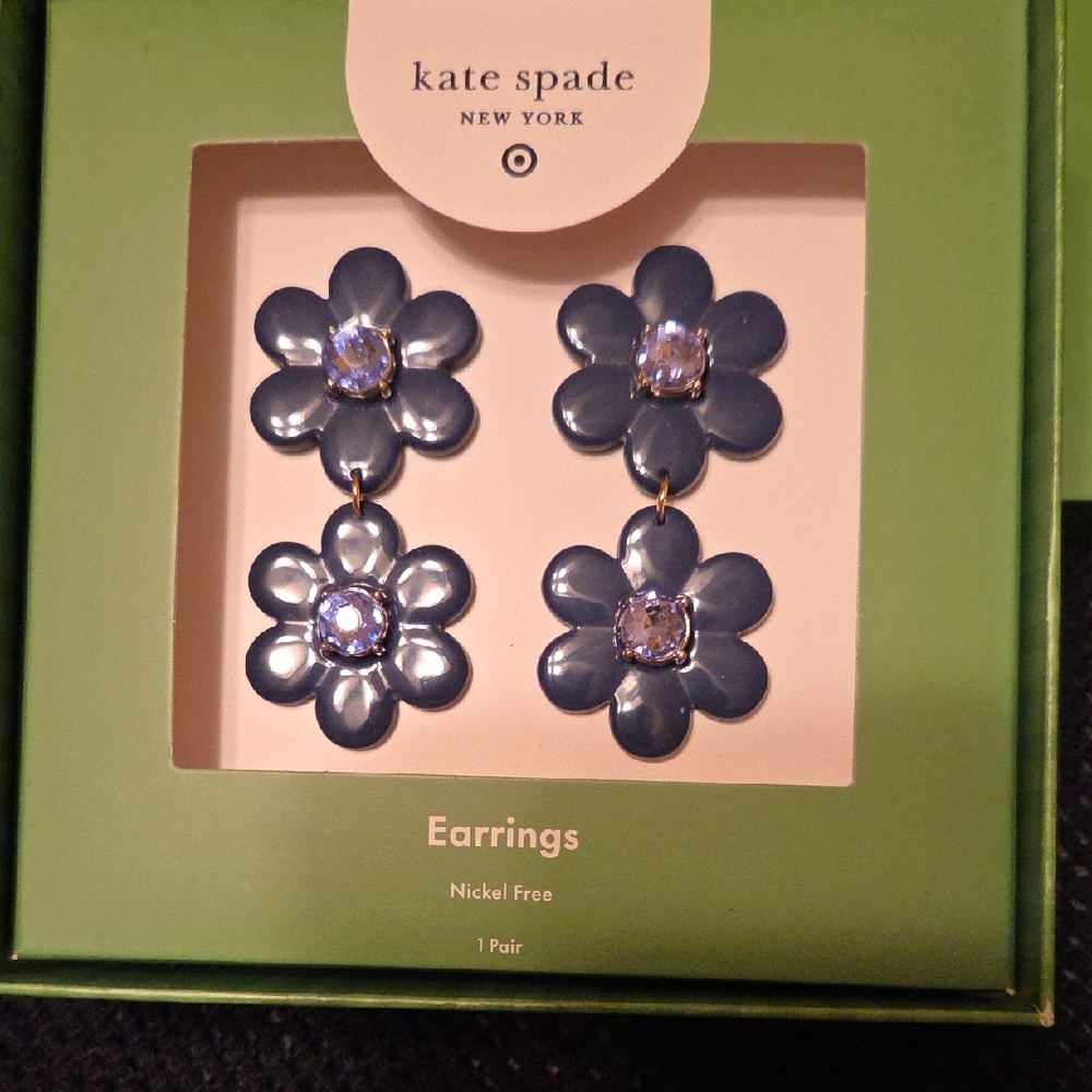 Kate Spade/Target Collab NWT Navy Flower Earrings